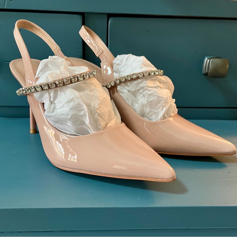 Women’s Nude Rhinestone Heels